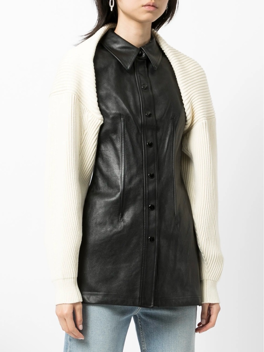 Alexander Wang Cropped Crew Neck Shrug Ivory Women XS